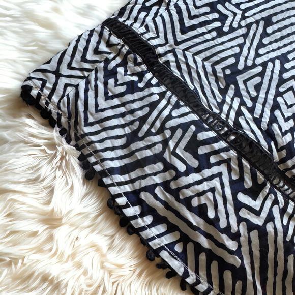 Red Carter Azteca Off-Shoulder Swim Coverup in Black/White - Picture 5 of 6